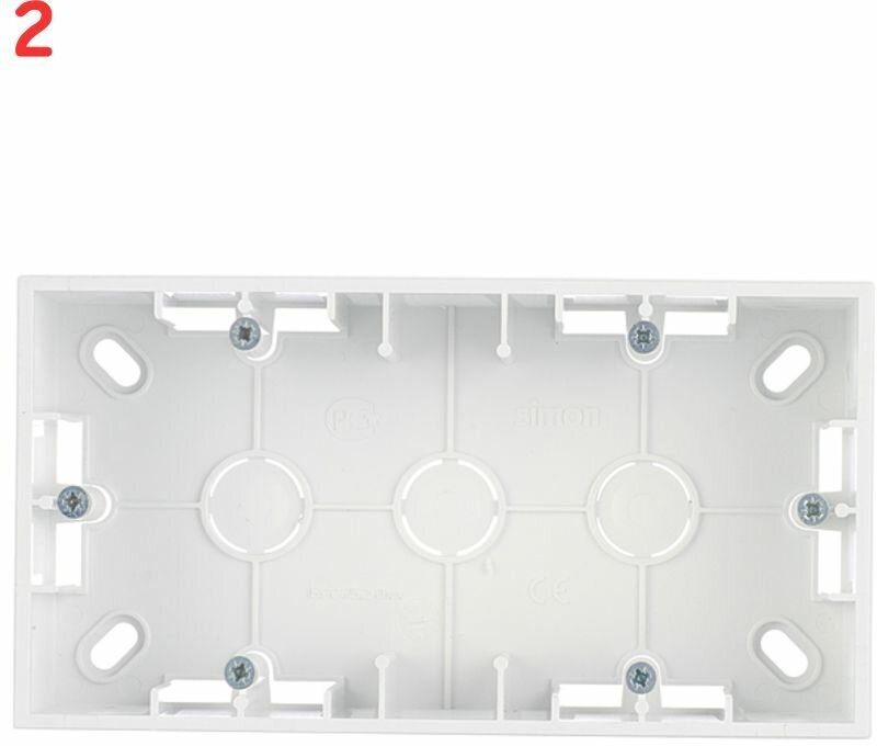 фото Коробка монтажная 15 1590752-030 двухместная открытая установка белая (2 шт.)