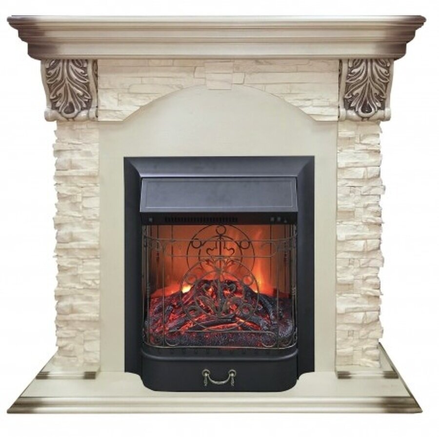 Электрокамин Real Flame Dublin LUX 24 WT-615 с очагом Majestic Lux Black