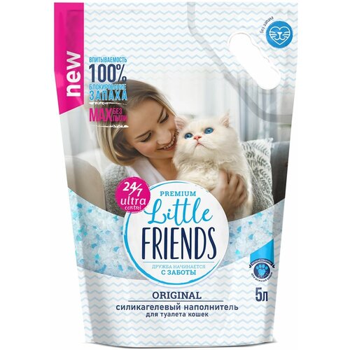 Little Friends 5 л Original силикагелевый наполнитель для кошачьих туалетов п/м пакет 5 шт little friends tofu bamboo п м пакет 2 5кг