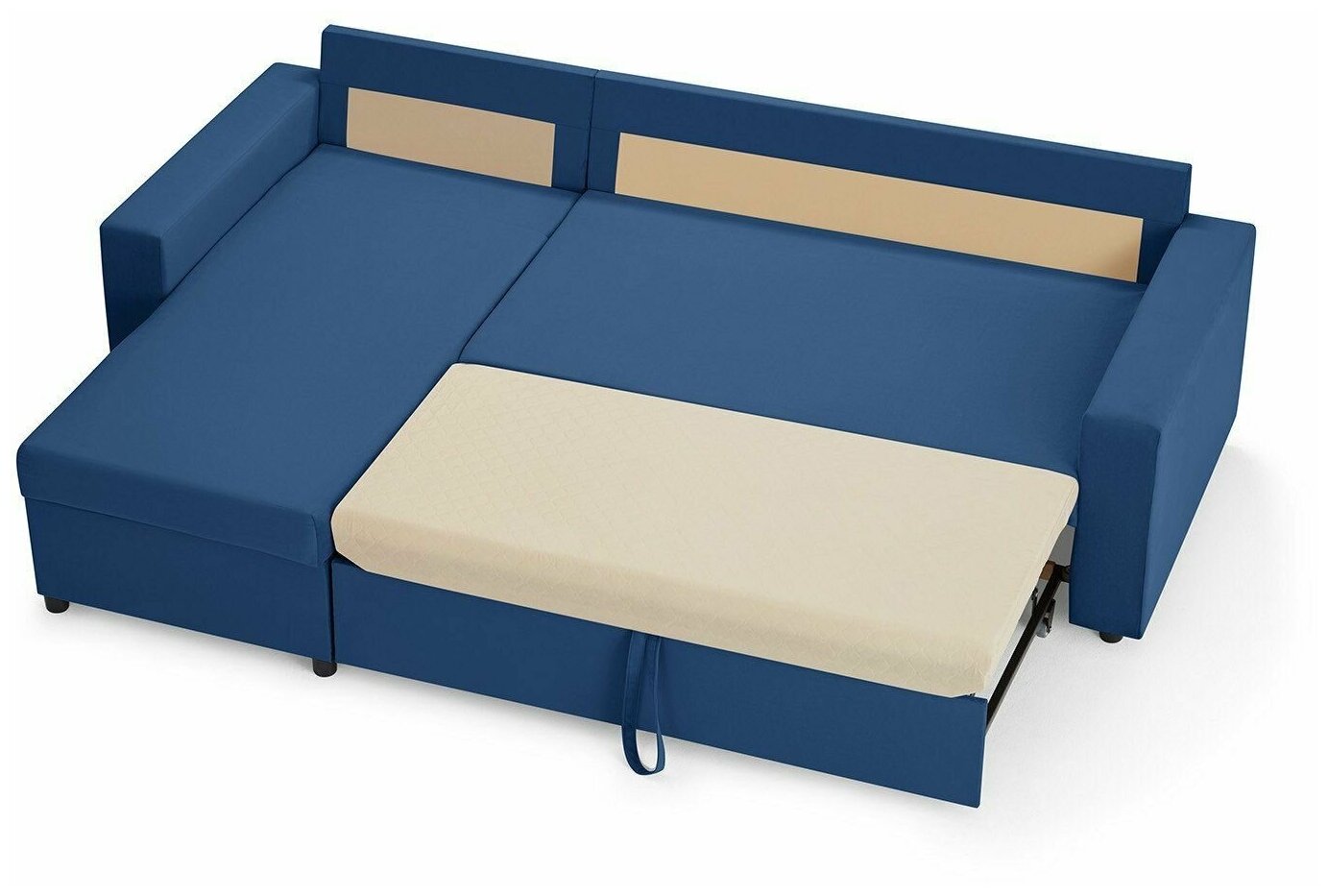 Диван-кровать угловой Торонто 2022 (металлическая рамка), синий (Balance 784), диван выкатной, раскладной, трансформер - фотография № 11