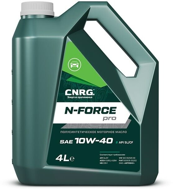 Масло моторное C.N.R.G N-Force Pro 10W-40 SL/CF п/синт. (4л) (пластик) CNRG-017-0004P