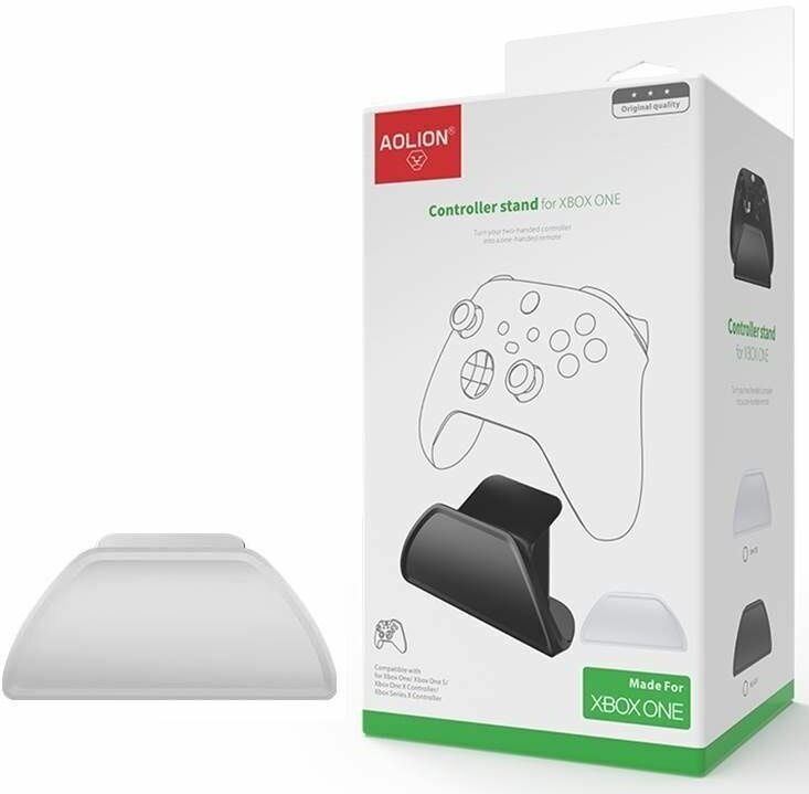 Подставка-стенд для геймпада-контроллера Xbox One , Series S X с отсеком для батареек или аккумулятора белый — фото 1