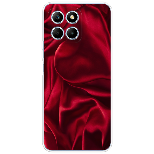 Силиконовый чехол на Honor X6s / Хонор X6s Текстура красный шелк силиконовый чехол на honor x6s хонор x6s текстура красный шелк