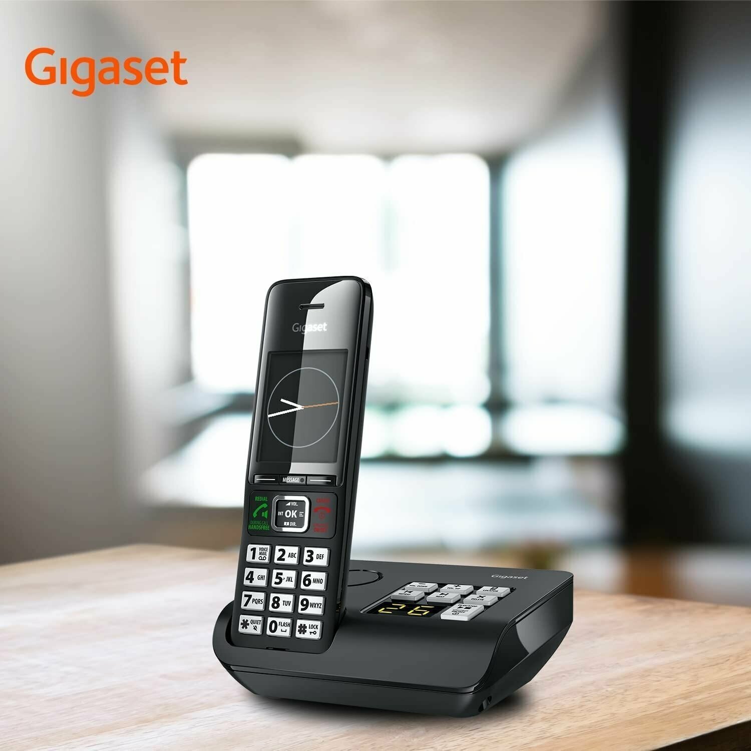 Стационарный радиотелефон DECT для дома и офиса с автоответчиком Gigaset Comfort 550A черный