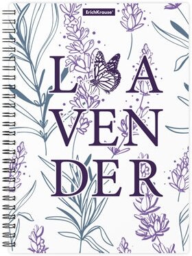 Тетрадь общая с пластиковой обложкой на спирали ErichKrause Lavender, А5, 80л, клетка 58329 / набор 4 шт