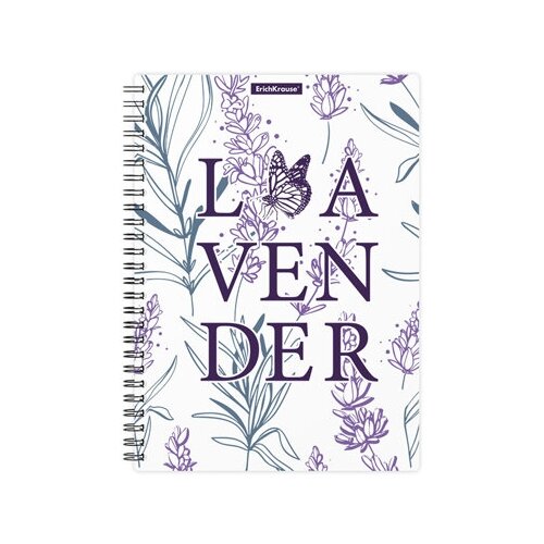 Тетрадь общая с пластиковой обложкой на спирали ErichKrause Lavender, А5, 80л, клетка 58329 / набор 4 шт тетрадь 80л клетка с пластиковой обложкой на спирали arlecchino а5 на резинке