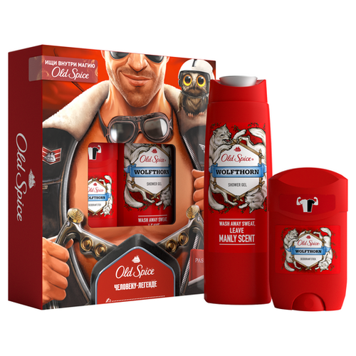 фото Подарочный набор old spice wolfthorn: твердый дезодорант + гель для душа