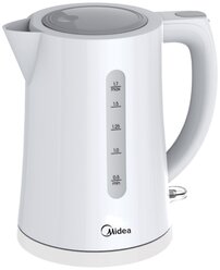 Чайник электрический Midea MK-8090, 2200 Вт, 1.7 л, съемный фильтр, белый