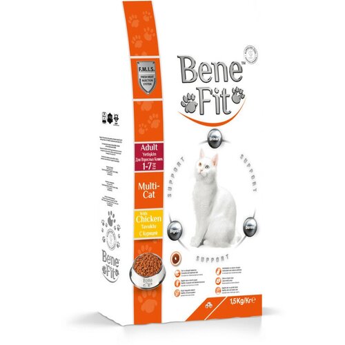 Benefit Feline Adult Mult-Cat Chicken сухой корм для взрослых кошек с курицей - 1,5 кг