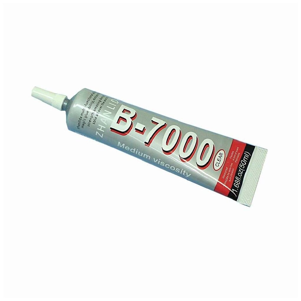 Клей герметик B-7000 / B7000 (50 ml) прозрачный эластичный, для проклейки тачскринов и приклеивания страз - фотография № 8
