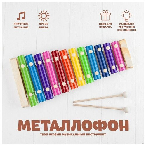 игрушка музыкальная металлофон 8 тонов Игрушка музыкальная Металлофон, 12 тонов