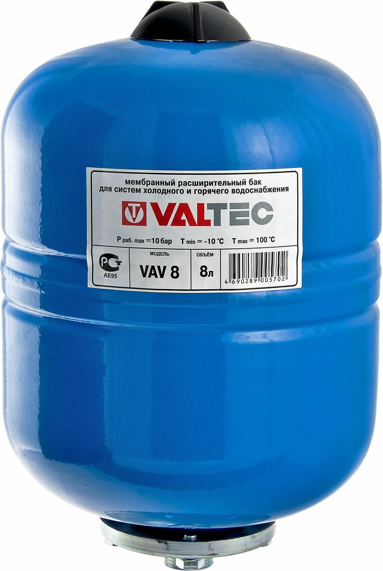 Расширительный бак для ГВС и ХВС Valtec 100л, синий (с ножками) VT.AV.B.060100