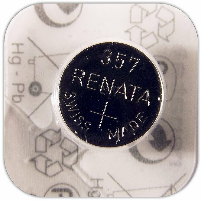 Батарейка для часов Renata 357 SR 44 W 1.55V, 170mAh, 11.6x5.4mm, в блистере 1 шт.