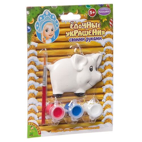 фото Bondibon набор для творчества елочные украшения свинья (вв3095)