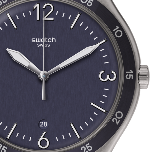 Наручные часы swatch, серебряный, синий