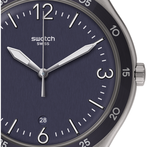 фото Наручные часы swatch, серебряный, синий