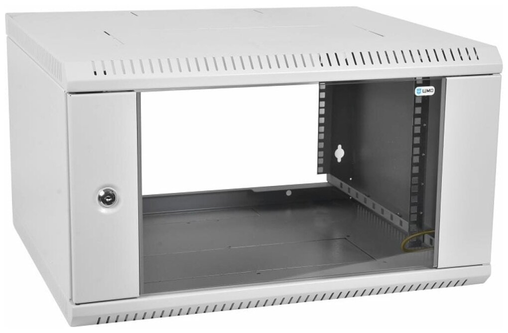 Шкаф настенный ЦМО (ШРН-Э-6.500) 6U 600x520мм пер.дв.стекл несъемные бок.пан. серый - фото №4