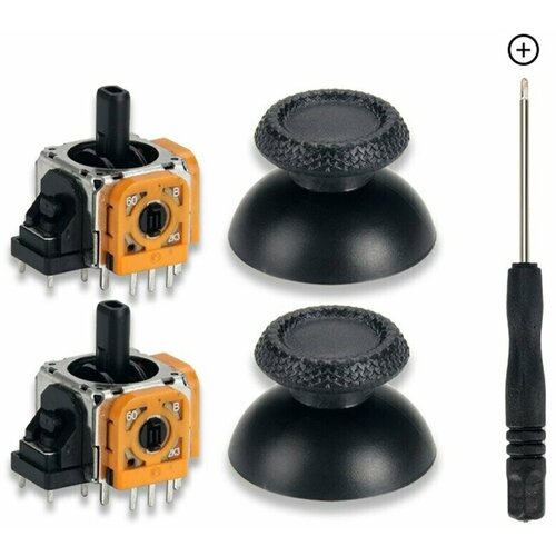 2 Стика 3d analog 2 грибка отвертка для геймпада джойстика Dualsense Sony Playstation 5 PS5 Оранжевый 3д Аналог - Стик ремонт 590₽