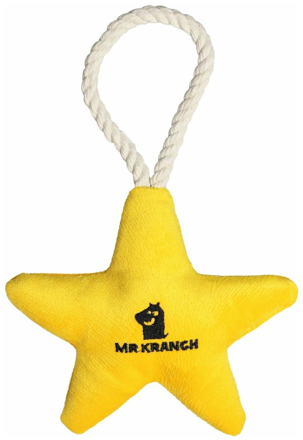 Mr.Kranch игрушка для собак звездочка с канатом и пищалкой (26 х 16 х 5 см., Желтый) - фото №2