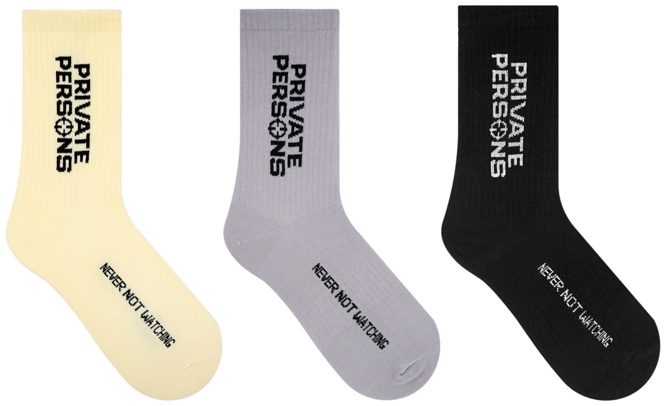 Носки Private Persons PP LOGO SOCKS GRAY (3 PACK), 42-45