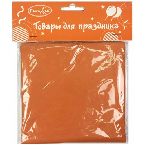 Скатерть праздничная одноразовая полиэтиленовая Riota, оранжевый, 121х183 см