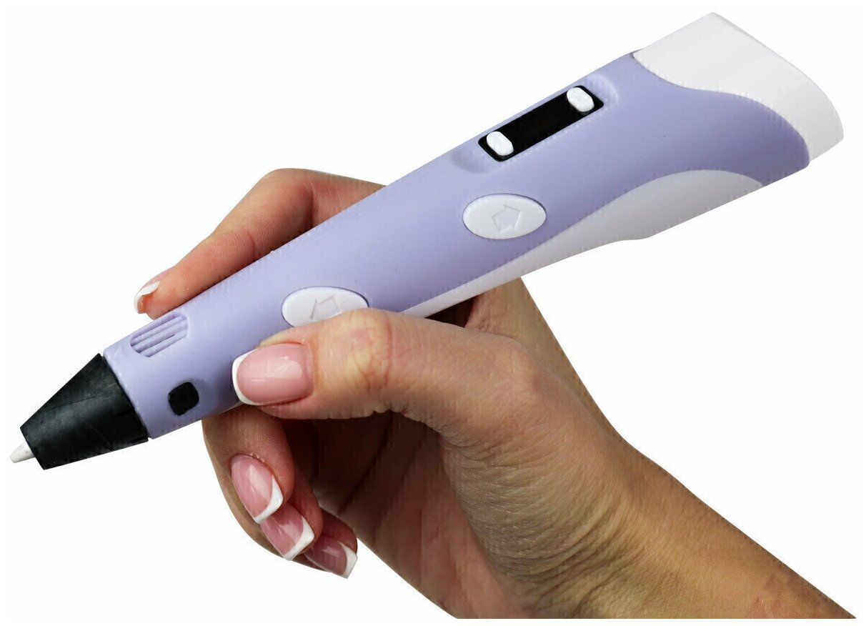 3D ручка " 3DPEN-3" с трафаретами и пластиком 3Д ручка с LED-дисплеем и аксессуарами фиолетовая