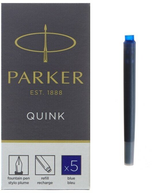 Набор картриджей для перьевой ручки Parker Z11, 5 штук, синие чернила