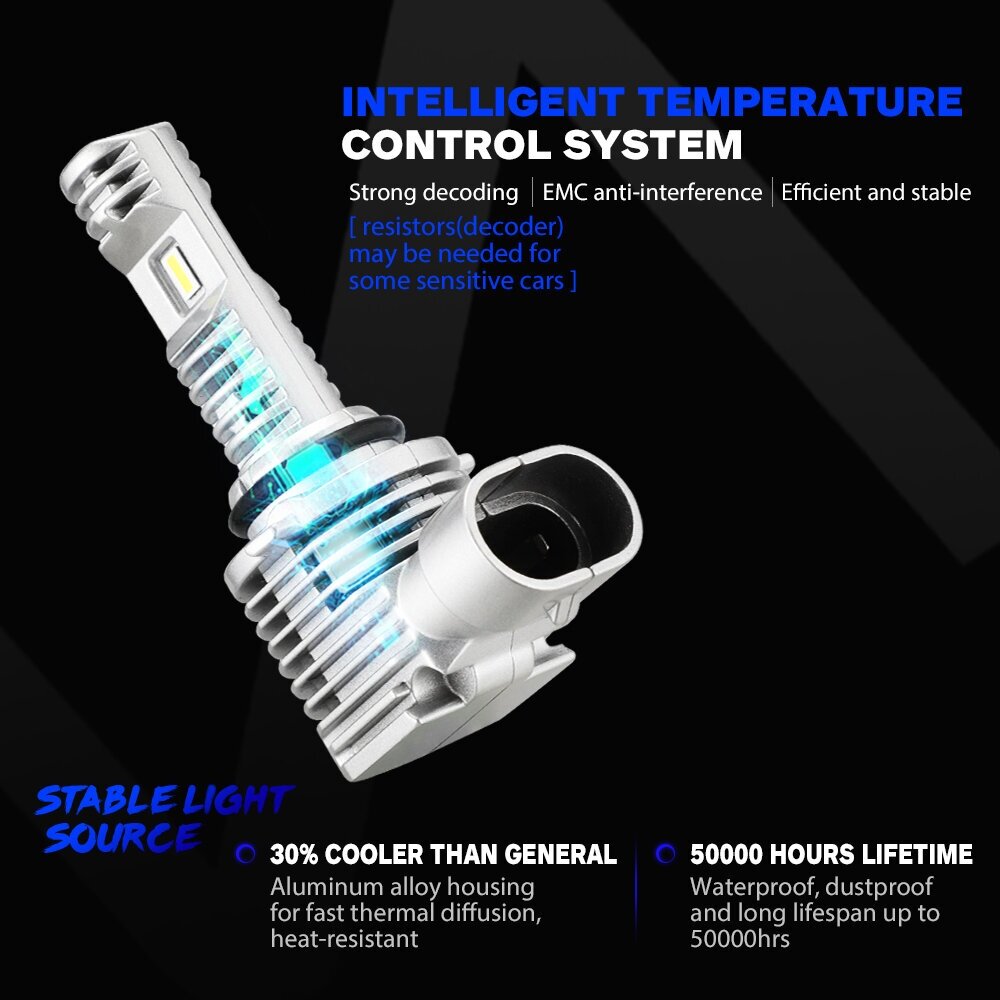 Светодиодная лампа Novsight N36 HB3 9005 цоколь P20d 50Вт 2 6000К белый свет LED автомобильная