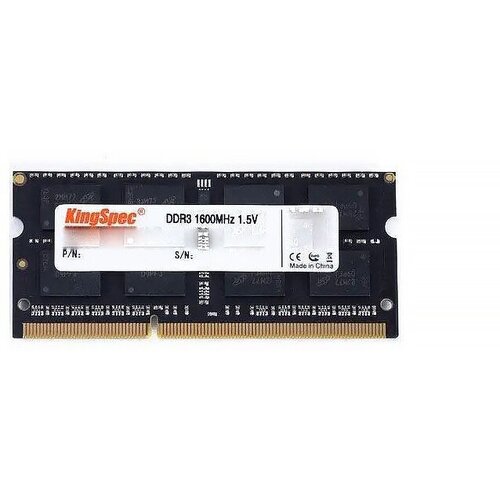 Модуль памяти Kingspec SO-DIMM DDR3 4ГБ 1600МГц память ddr4 4gb 2666mhz kingspec ks2666d4n12004g rtl pc3 12800 so dimm 204 pin 1 35в