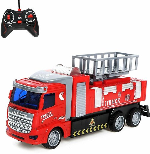 Машина игрушка радиоуправляемая Пожарная оxрана, работает от батареек