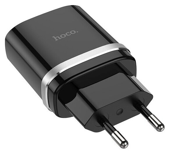 Сетевое зарядное устройство+кабель Type-C Hoco C12Q, 1USB, 3А, QC3.0, черный (16293) - фото №2