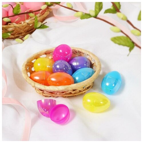 фото Основа для творчества «яйцо перламутр», открывается, набор 10 шт., размер 1 шт: 3 × 4,5 см, цвета микс dreammart
