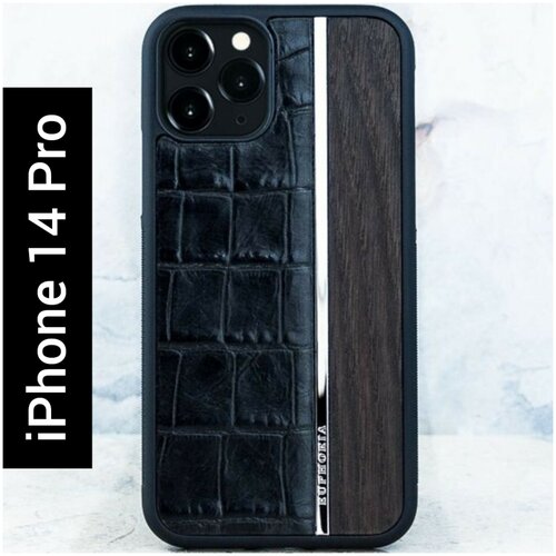 Чехол iPhone 14 Pro - Euphoria CROC Leather Metal Wood чехол iphone 14 euphoria crocodile croc leather крокодил