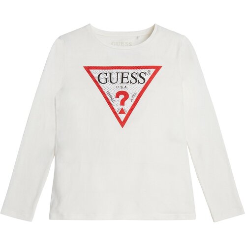 Лонгслив GUESS, хлопок, размер 10, белый