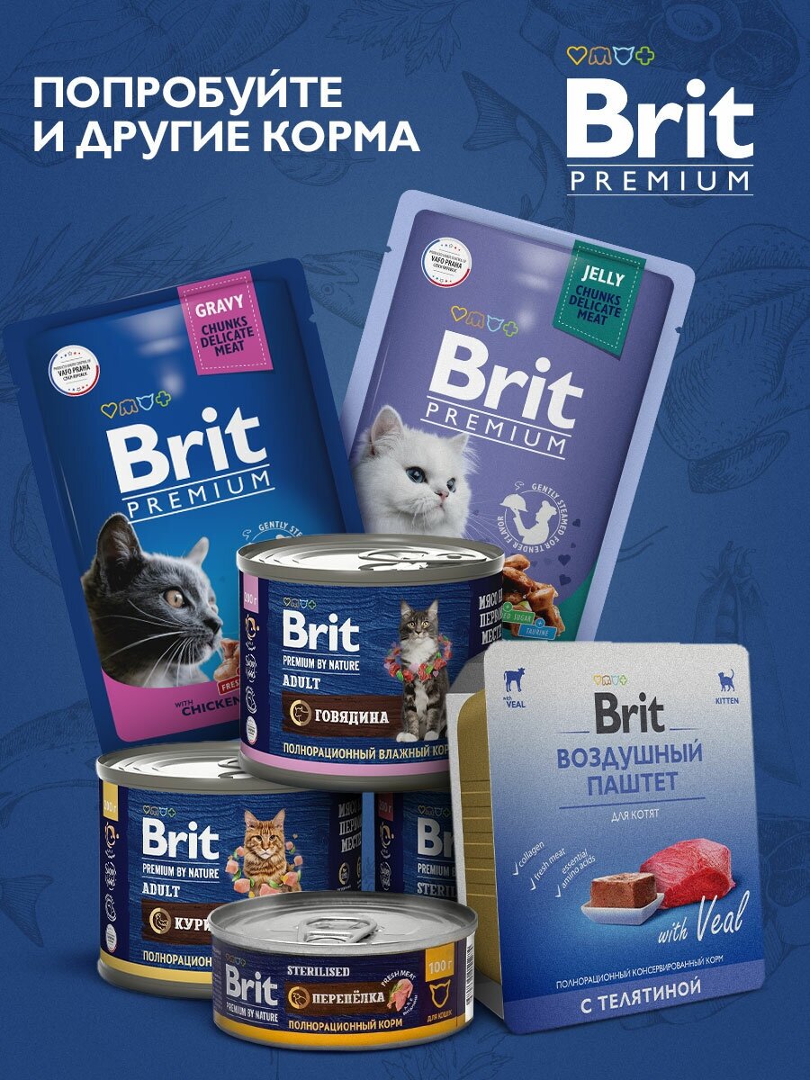 Сухой корм для стерилизованных кошек Brit Premium, с курицей и куриной печенью 8 кг - фотография № 15