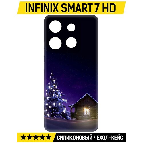 Чехол-накладка Krutoff Soft Case Зимний домик для INFINIX Smart 7 HD черный чехол накладка krutoff soft case элегантность для infinix smart 7 hd черный