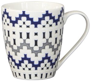 Фото Кружка фарфоровая белая с рисунком, чашка для чая и кофе, 355 мл