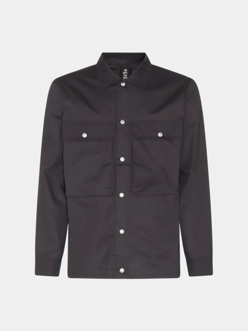 куртка-рубашка thom/krom демисезонная, силуэт прямой, без капюшона, размер XL, черный