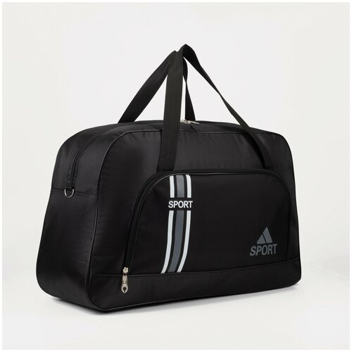 фото Сумка спортивная, отдел на молнии, наружный карман, цвет чёрный/серый inhome2.0