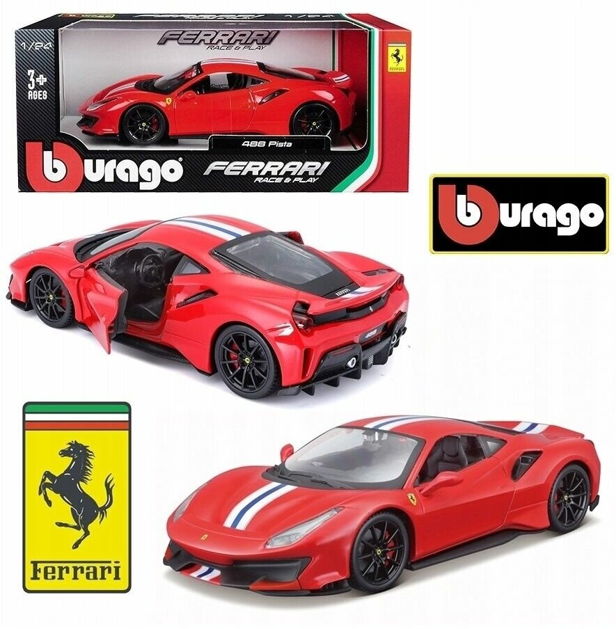 Автомодель Bburago Ferrari 488 Pista (18-26026) - фото №4