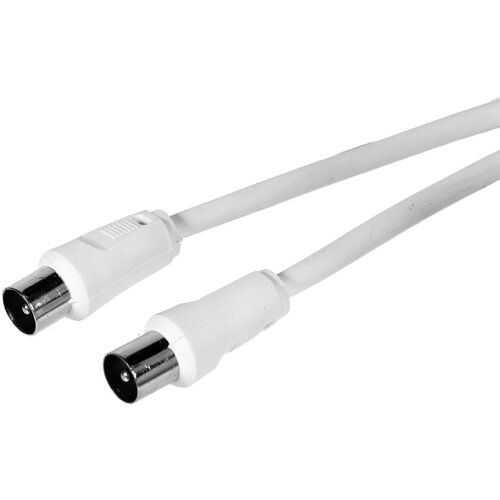 Удлинитель антенный штекер-штекер 5 м, цвет белый кабель антенный удлинитель тв штекер штекер длинна 3 метра цвет белый