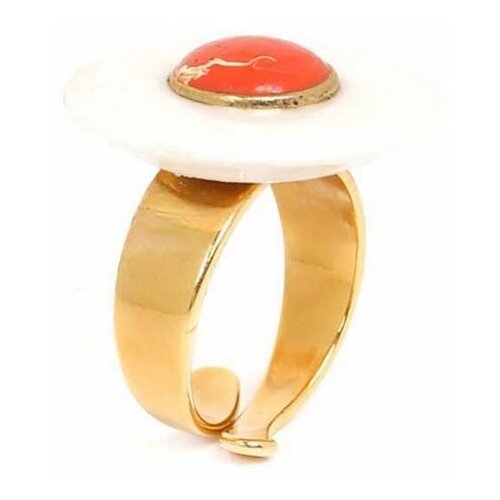 Кольцо NATURE BIJOUX, белый, оранжевый