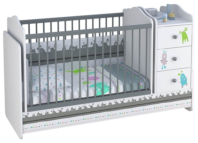 Детская кроватка маятник с комодом сборка - 90 фото