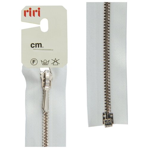 фото Молния металл, ni, слайдер tropf, 3 мм, разъёмная 1 замок, 65 см, цвет 2101, белый riri