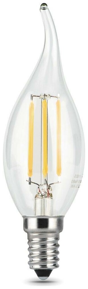 Светодиодная лампа Gauss Filament 9W эквивалент 75W 4100K 710Лм E14 филаментная свеча на ветру