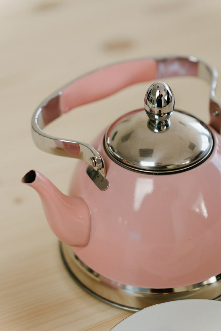 Чайник для плиты ASTIX SWK-400 заварочный с сито, объём 1 л, диаметр 14 см, розовый - фотография № 5