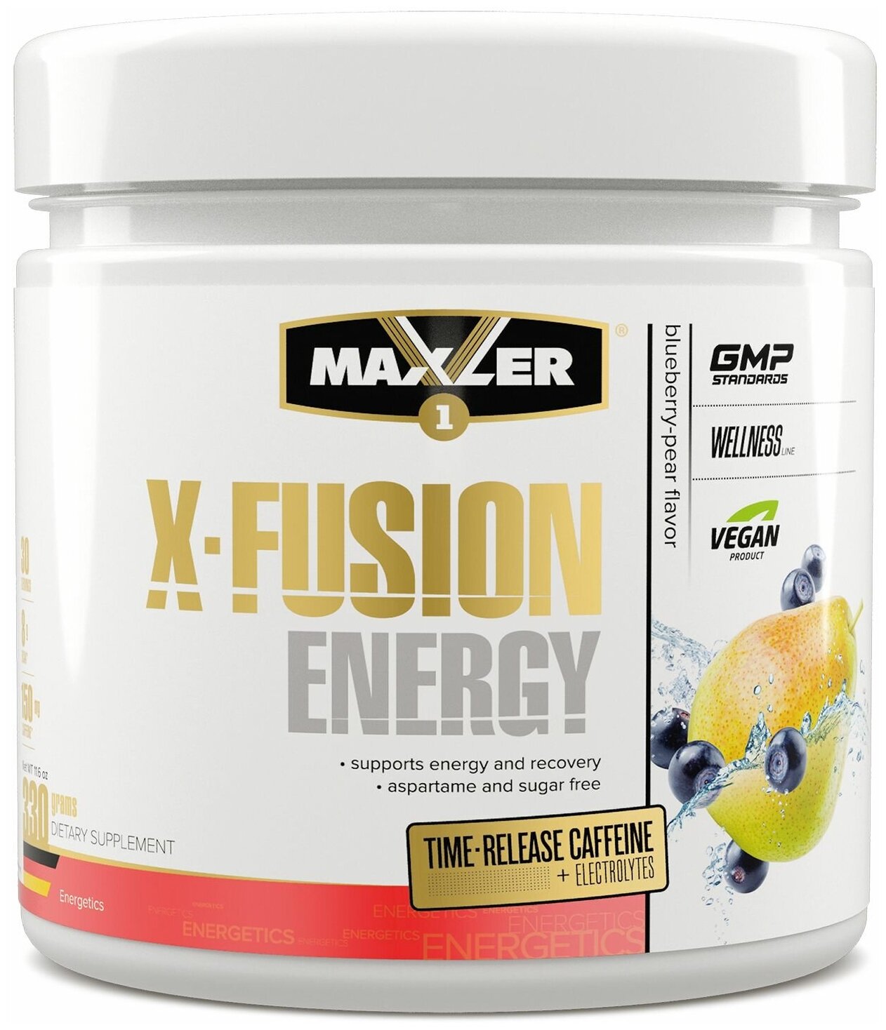 MAXLER EU X-Fusion Energy Sugar Free 330 г (Blueberry-Pear Flavor)