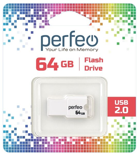 64Gb Perfeo M01 white USB 2.0 PF-M01W064