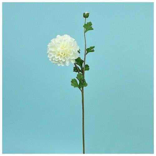 Искусственные цветы георгин с бутоном цвет: белый 65 см для декора