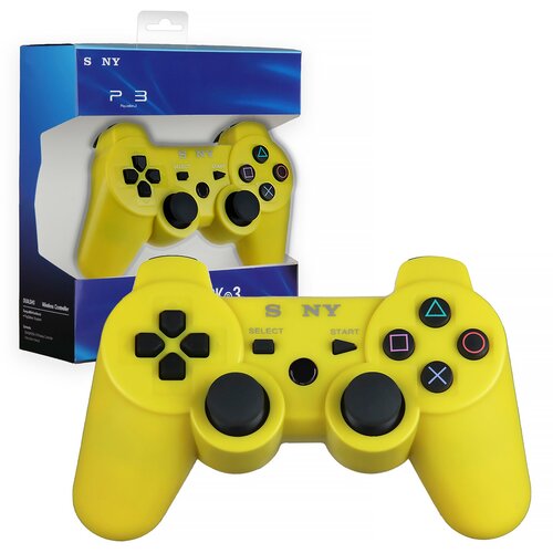 Джойстик PS3 Bluetooth беспроводной желтый 900₽